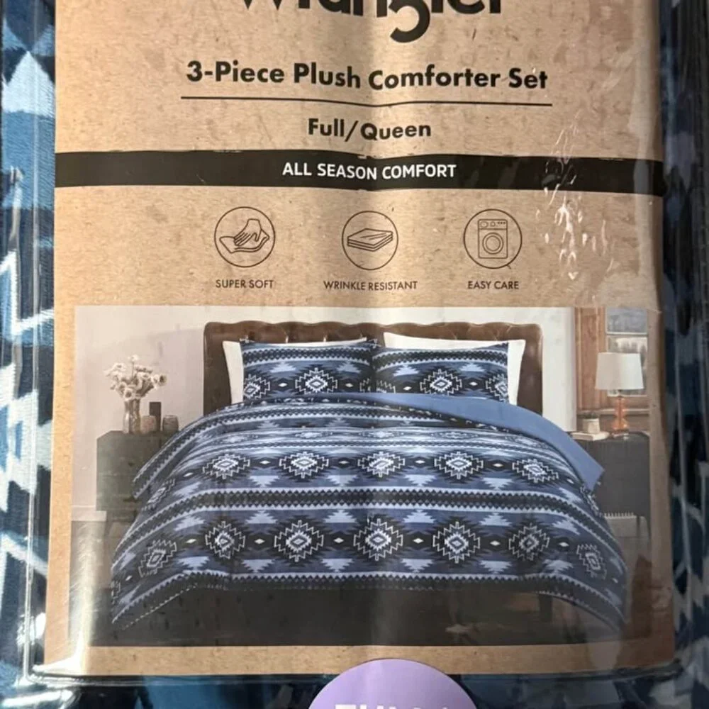 🔵Wrangler Blue Aztec Comforter Set FULL/QUEEN Size🔵